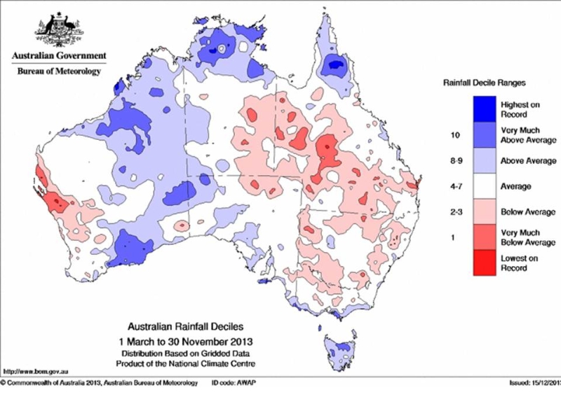 australia-rainfall-decile-1-march-to-30-november-2013