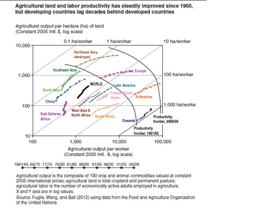 Food ag land and productivity since 1960 Source USDA web