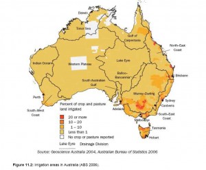 Australia's major irrigation areas. Source: ABS 2006